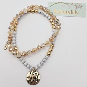 NWT Lonna & Lilly stretched dragonfly and beaded bracelet set